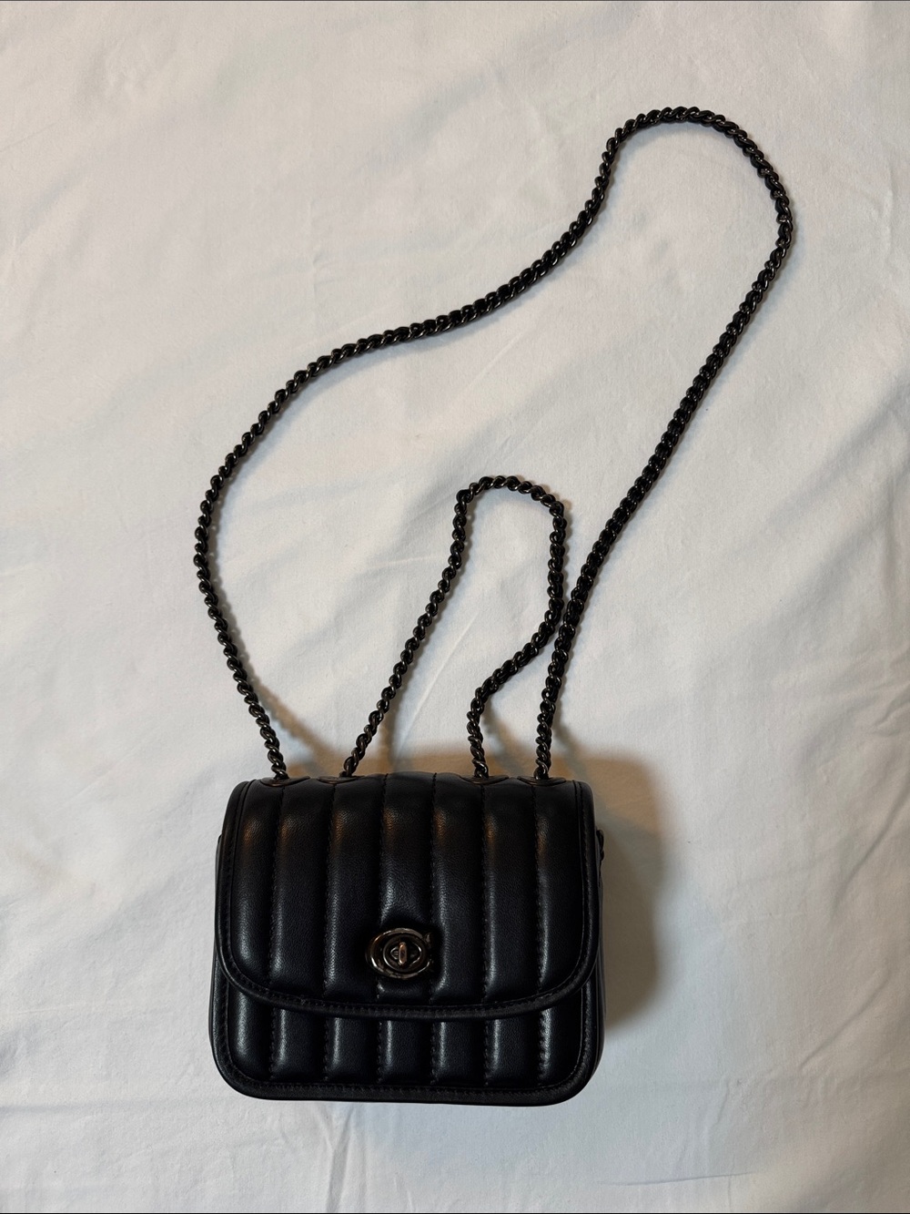 Coach Black Quilted Chain Crossbody Bag